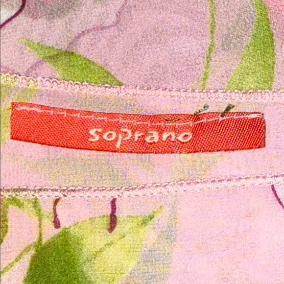 Soprano Vintage Y2K Off The Shoulder Silky Feel Floral Blouse SZ Small - Picture 7 of 8